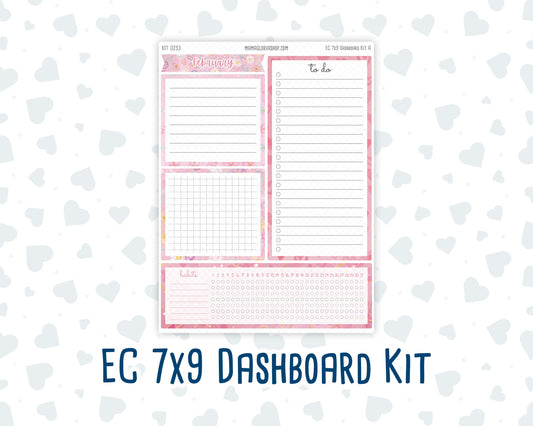 Kit 0253 - 7x9 - EC Notes Pages - Dashboard Kit | Productivity Page - February - Rosy Daydreams