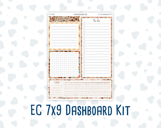 Kit 0296 - 7x9 - EC Notes Pages - Dashboard Kit | Productivity Page - September - Coffee Break