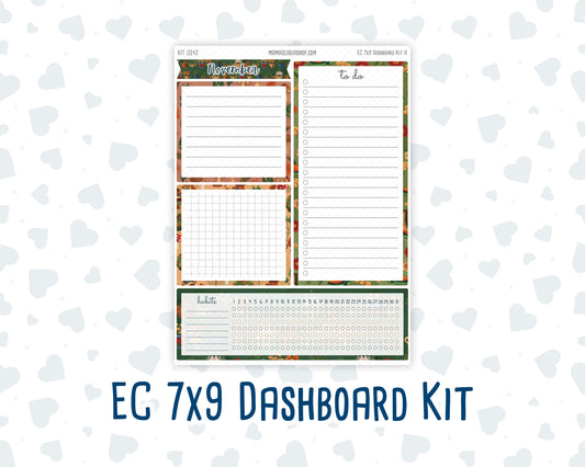 Kit 0242- 7x9 - EC Notes Pages - November - Cottage Autumn - Dashboard Kit | Productivity Page