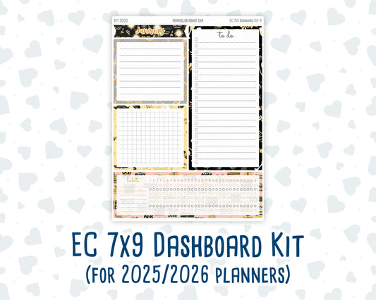 Kit 0200- 7x9 - EC Notes Pages - January - Golden Hour - Dashboard Kit | Productivity Page