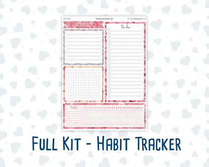 Kit 0254 - 7x9 - EC Notes Pages - Dashboard Kit | Productivity Page - February - Valentine Village
