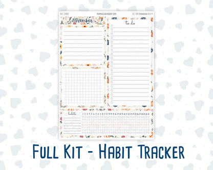Kit 0193- 7x9 - EC Notes Pages - November - Harvest Blooms - Dashboard Kit | Productivity Page