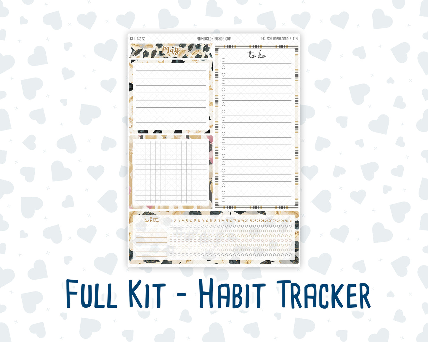 Kit 0272 - 7x9 - EC Notes Pages - Dashboard Kit | Productivity Page - May - Graduation