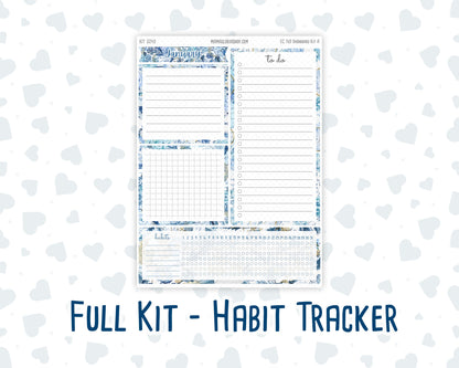 Kit 0249 - 7x9 - EC Notes Pages - Dashboard Kit | Productivity Page - January - Icy Lace