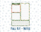 Kit 0208 - 7x9 - EC Notes Pages - March - Shamrock Lane - Dashboard Kit | Productivity Page