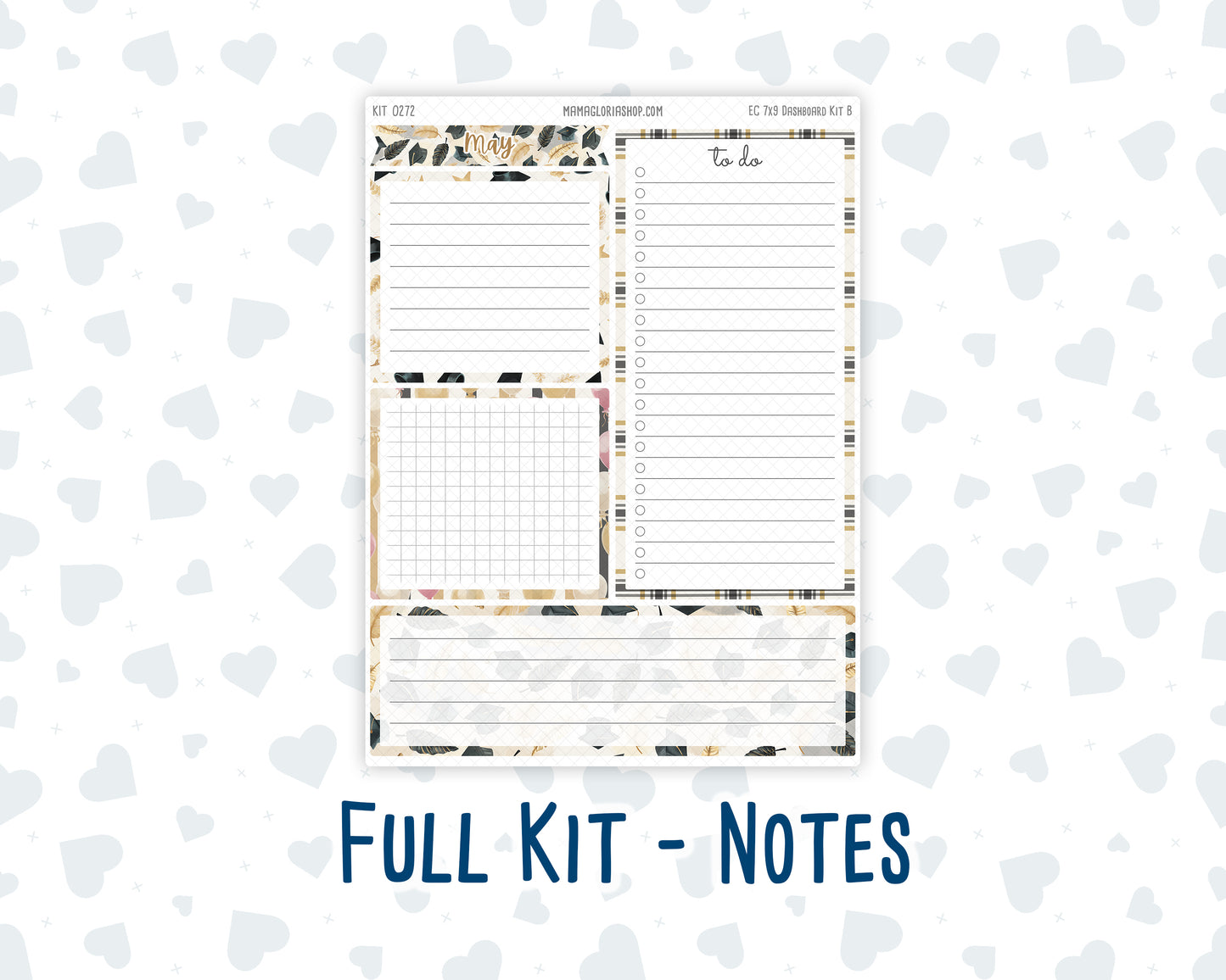 Kit 0272 - 7x9 - EC Notes Pages - Dashboard Kit | Productivity Page - May - Graduation