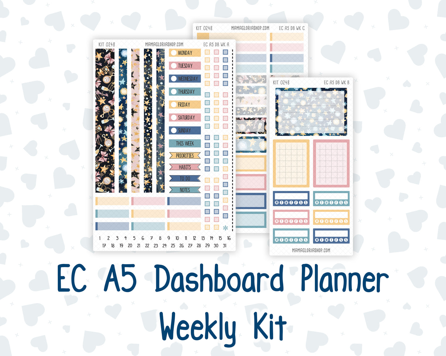 Kit 0248 - A5 - EC Dashboard Planner - January - Midnight Countdown