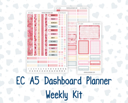 Kit 0254 - A5 - EC Dashboard Planner - February - Valentine Village