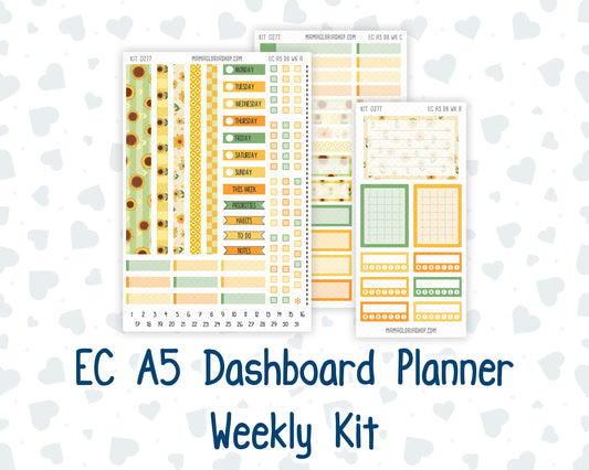 Kit 0277 - A5 - EC Dashboard Planner - August - Sunflower Drama Club