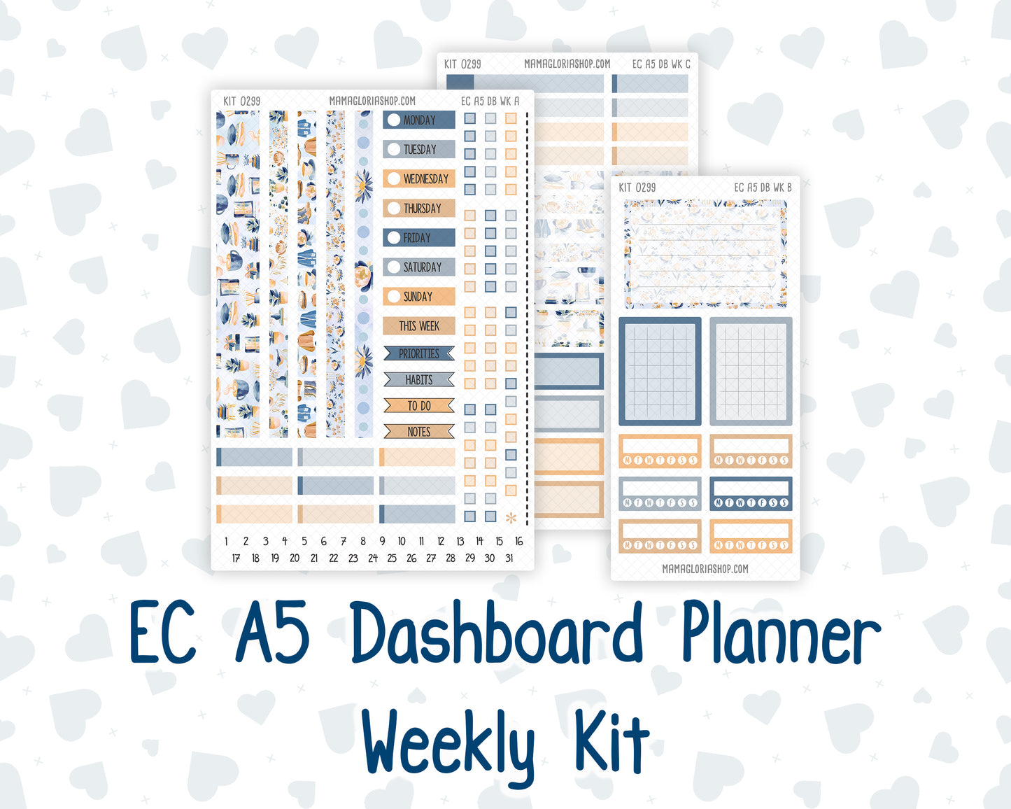 Kit 0299 - A5 - EC Dashboard Planner - October - Book Nook