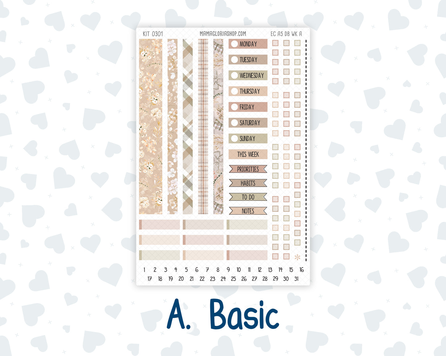 Kit 0301 - A5 - EC Dashboard Planner - November - Sunday Comfort