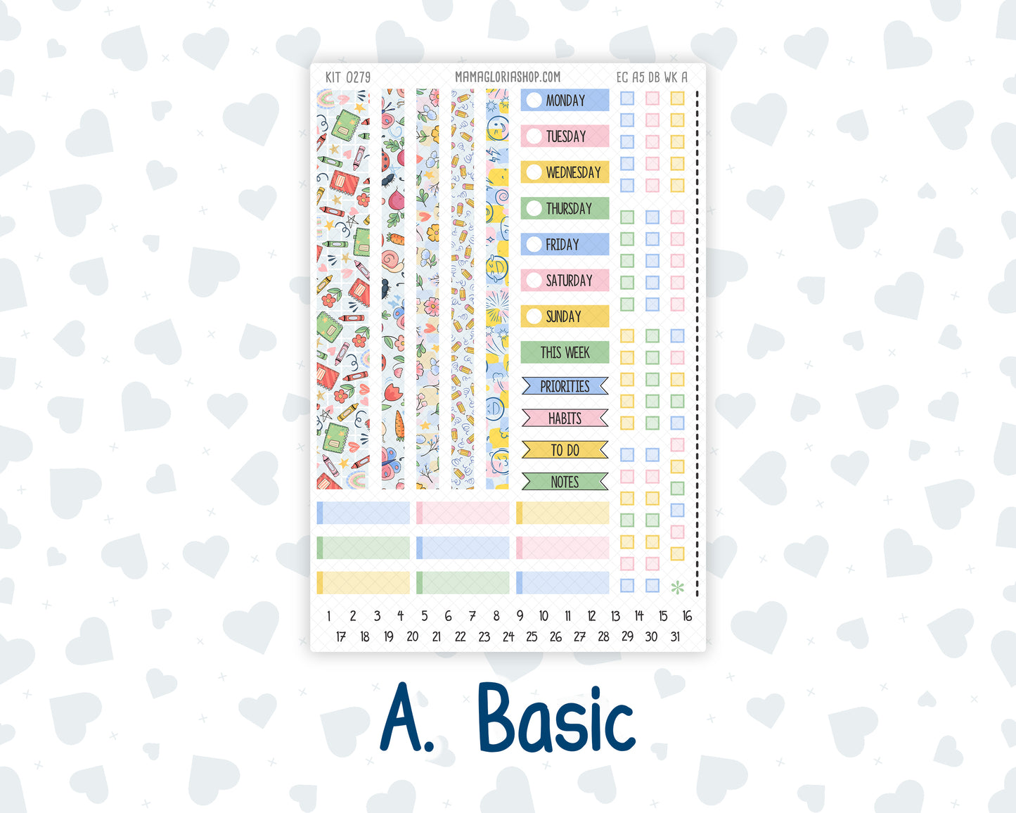 Kit 0279 - A5 - EC Dashboard Planner - August - Not Ready For School