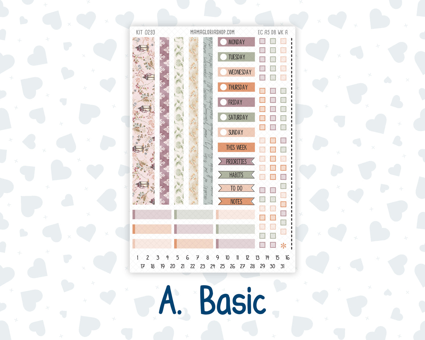 Kit 0293 - A5 - EC Dashboard Planner - September - Fleur de Provence