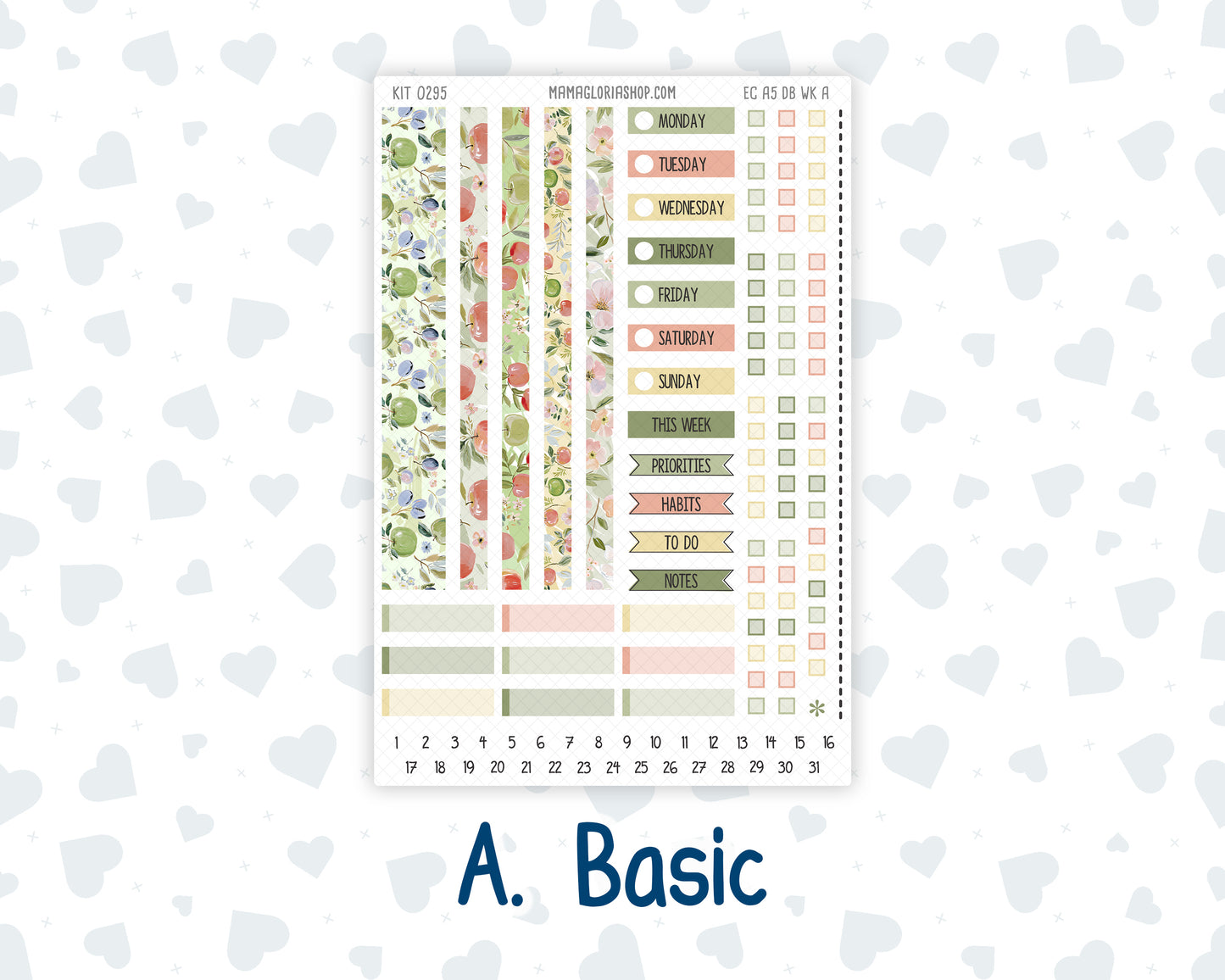Kit 0295 - A5 - EC Dashboard Planner - September - Apple Harvest