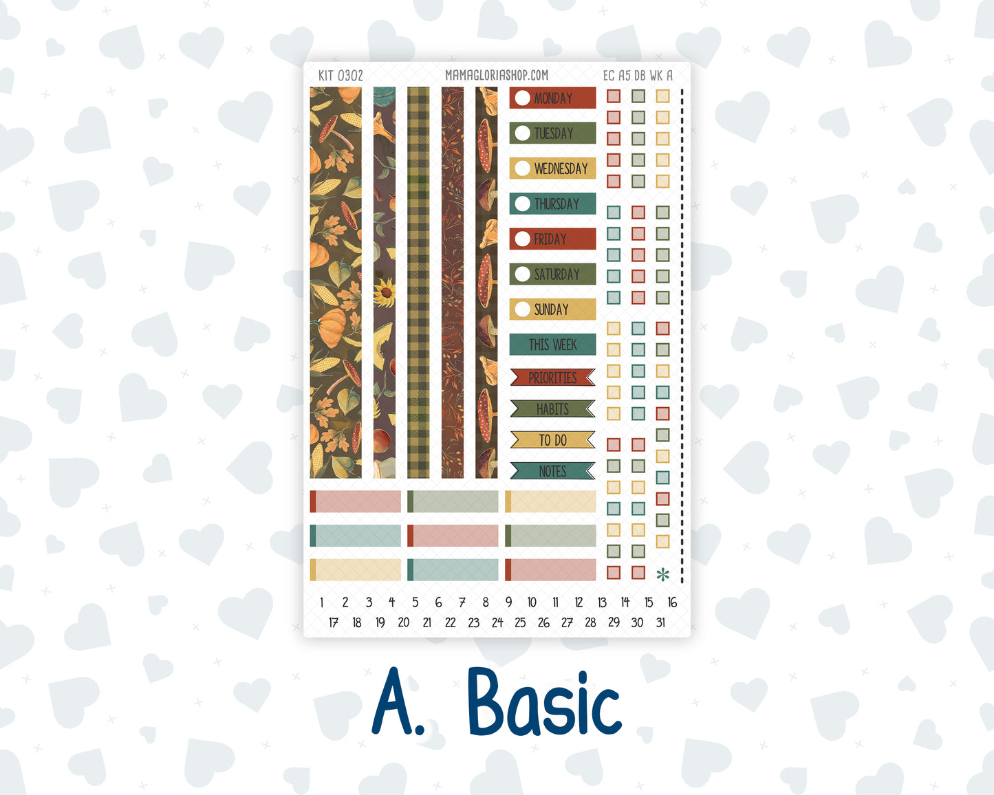 Kit 0302 - A5 - EC Dashboard Planner - November - Thankful Season