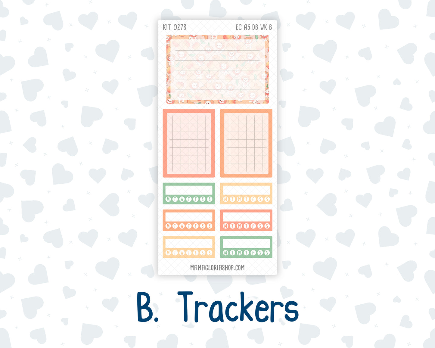 Kit 0278 - A5 - EC Dashboard Planner - August - Oops, All Peaches
