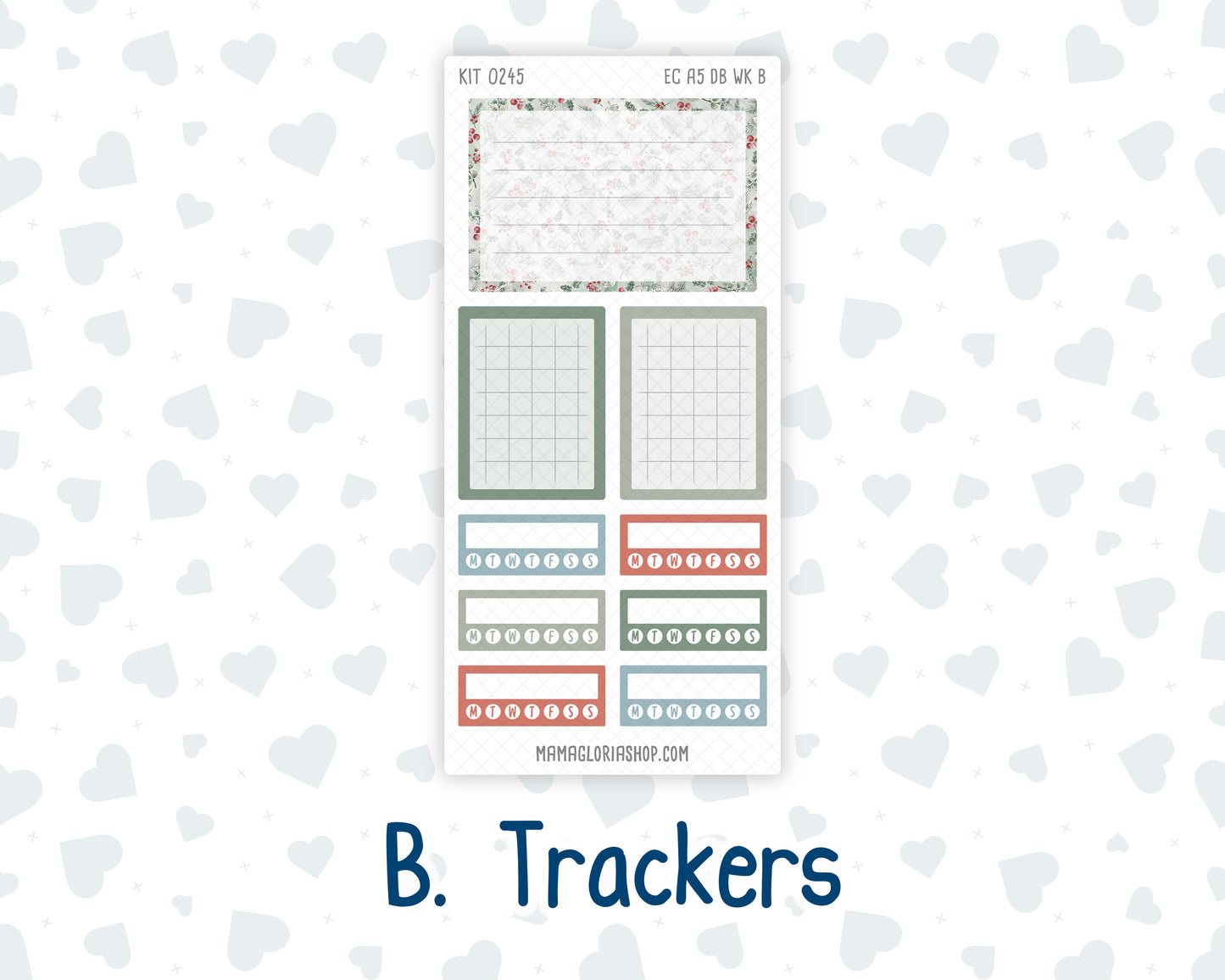 Kit 0245 - A5 - EC Dashboard Planner - December - Vintage Christmas