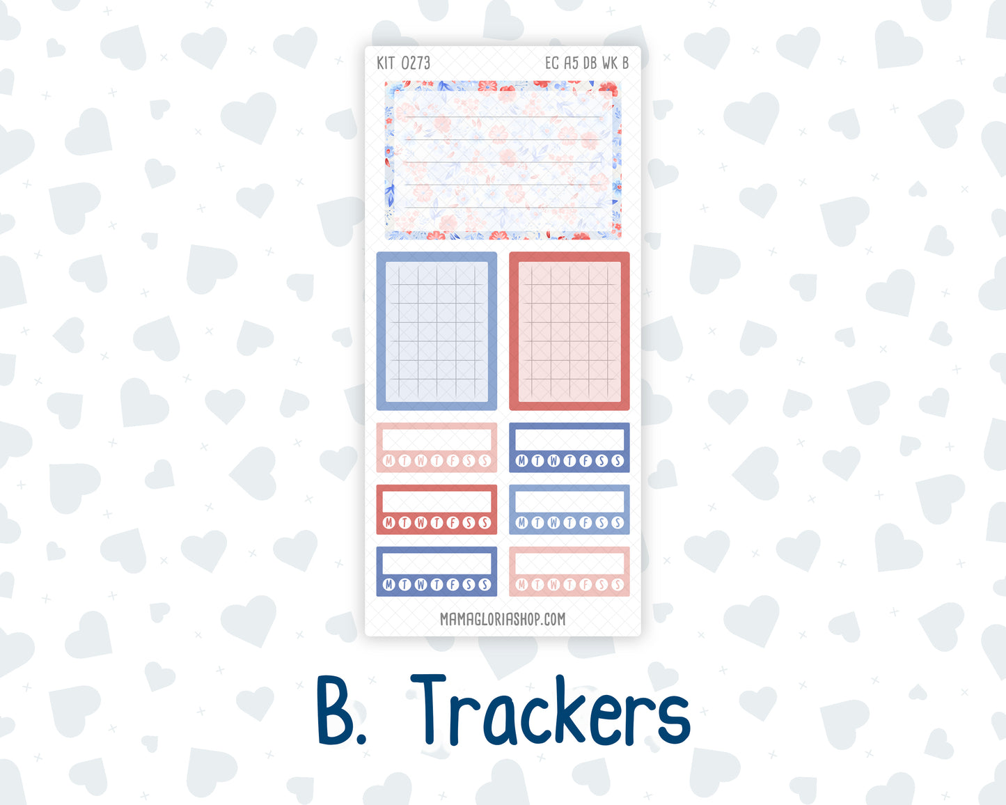 Kit 0273 - A5 - EC Dashboard Planner - July - Americana In Bloom