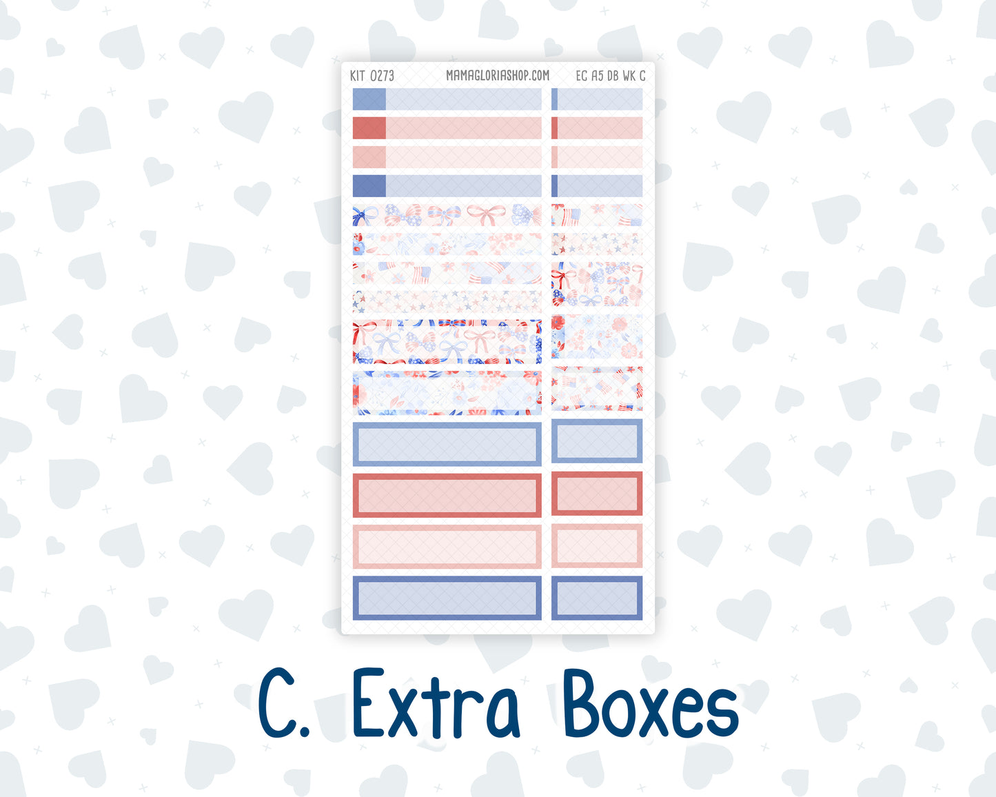 Kit 0273 - A5 - EC Dashboard Planner - July - Americana In Bloom