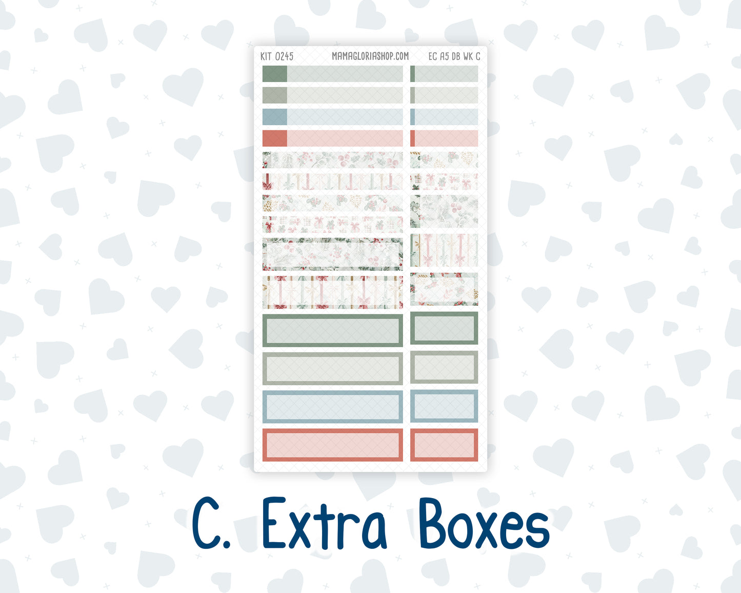 Kit 0245 - A5 - EC Dashboard Planner - December - Vintage Christmas
