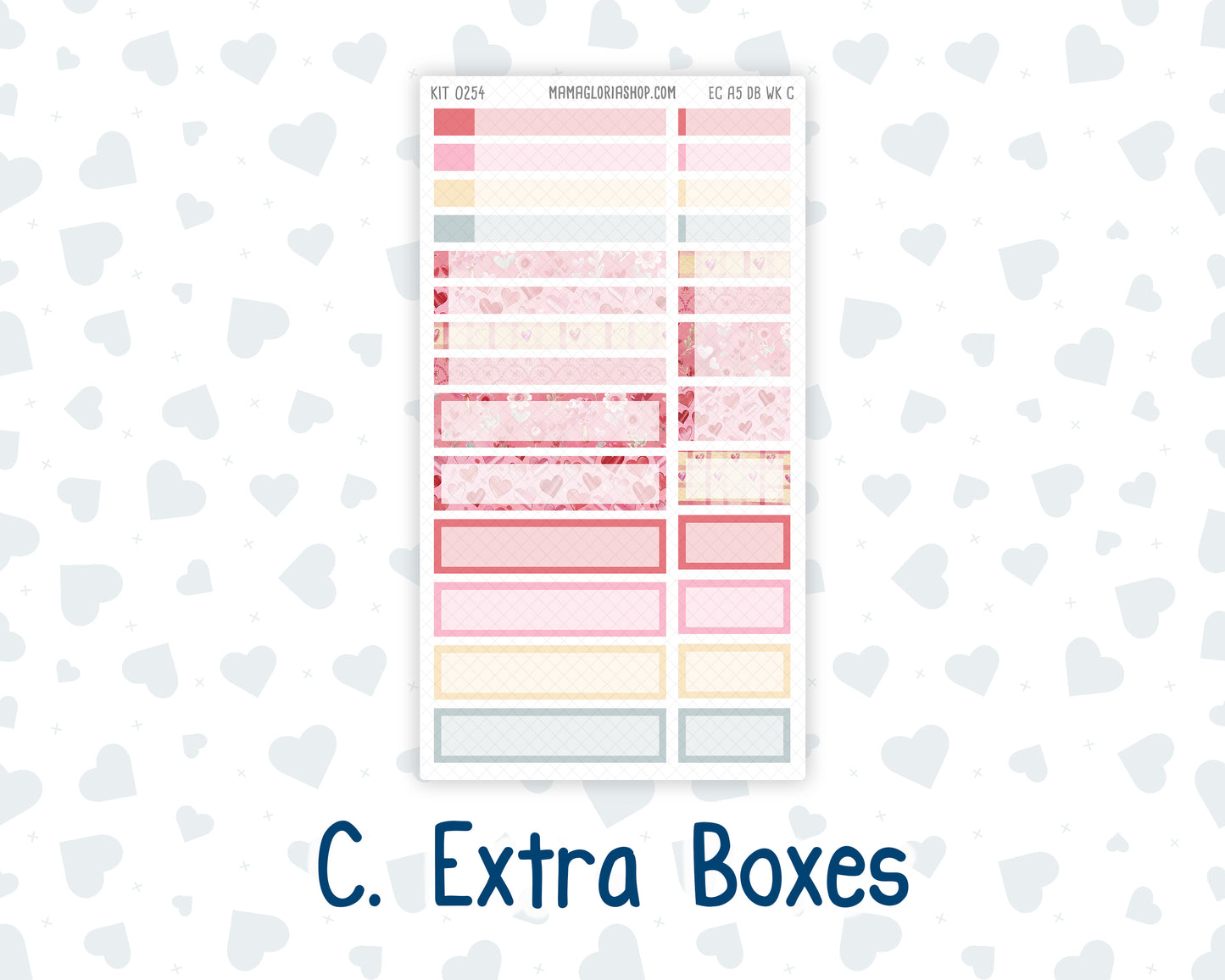 Kit 0254 - A5 - EC Dashboard Planner - February - Valentine Village