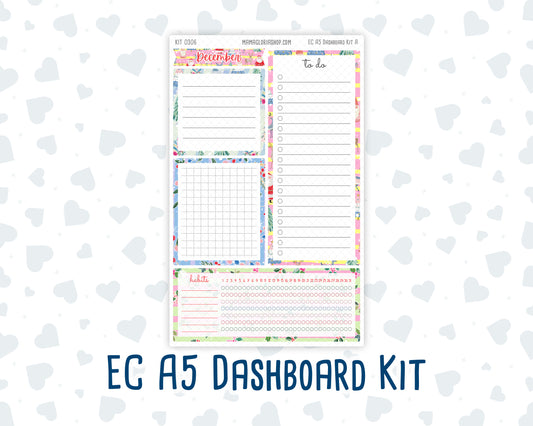 Kit 0306 - A5 - EC Notes Pages - Dashboard Kit | Productivity Page - December - Jolly Mischief