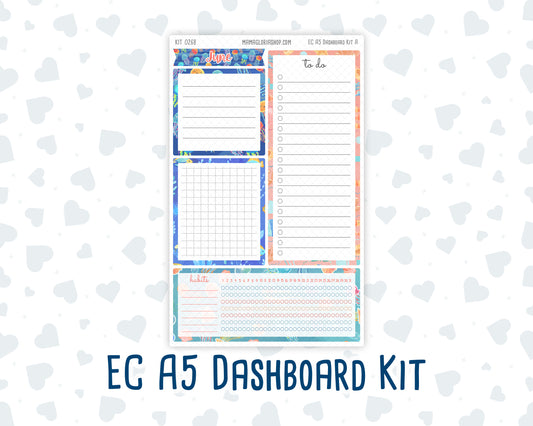 Kit 0268 - A5 - EC Notes Pages - Dashboard Kit | Productivity Page - June - Sea Sweeties