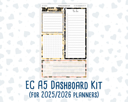 Kit 0200 - A5 - EC Notes Pages - January - Golden Hour - Dashboard Kit | Productivity Page