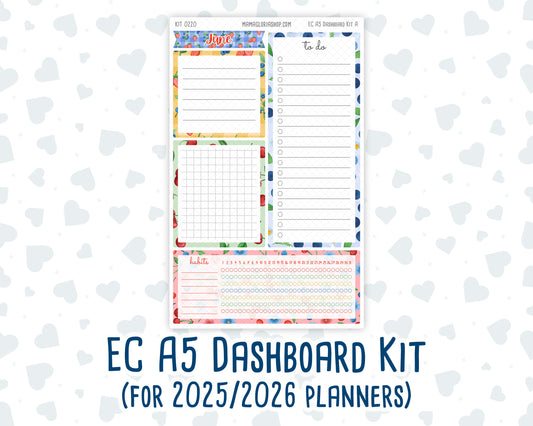 Kit 0220 - A5 - EC Notes Pages - June - June Berries - Dashboard Kit | Productivity Page