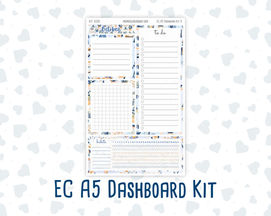 Kit 0299 - A5 - EC Notes Pages - Dashboard Kit | Productivity Page - October - Book Nook