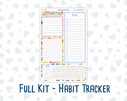 Kit 0269 - A5 - EC Notes Pages - Dashboard Kit | Productivity Page - June - Dolce Mare
