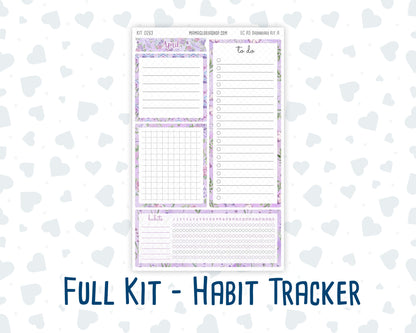 Kit 0263 - A5 - EC Notes Pages - Dashboard Kit | Productivity Page - April - Lavender Drift