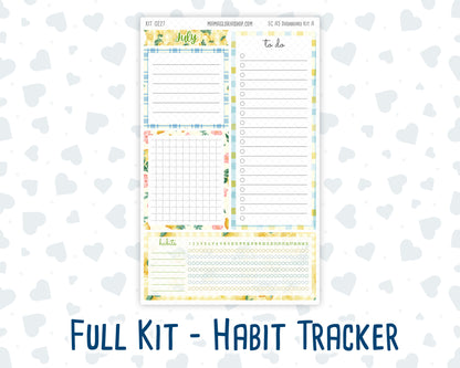 Kit 0227 - A5 - EC Notes Pages - July - Lemon Grove - Dashboard Kit | Productivity Page