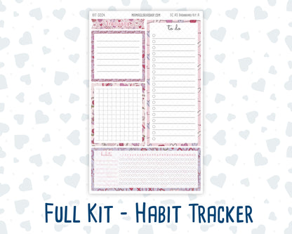 Kit 0204 - A5 - EC Notes Pages - February- Valentines Garden - Dashboard Kit | Productivity Page