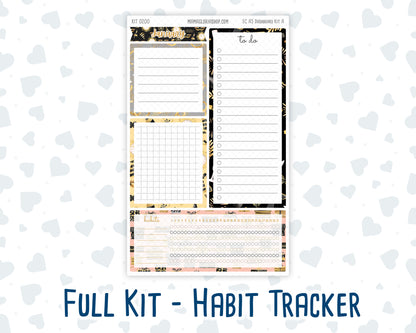 Kit 0200 - A5 - EC Notes Pages - January - Golden Hour - Dashboard Kit | Productivity Page