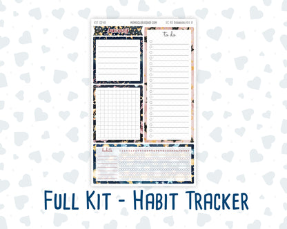 Kit 0248- A5 - EC Notes Pages - January - Midnight Countdown - Dashboard Kit | Productivity Page