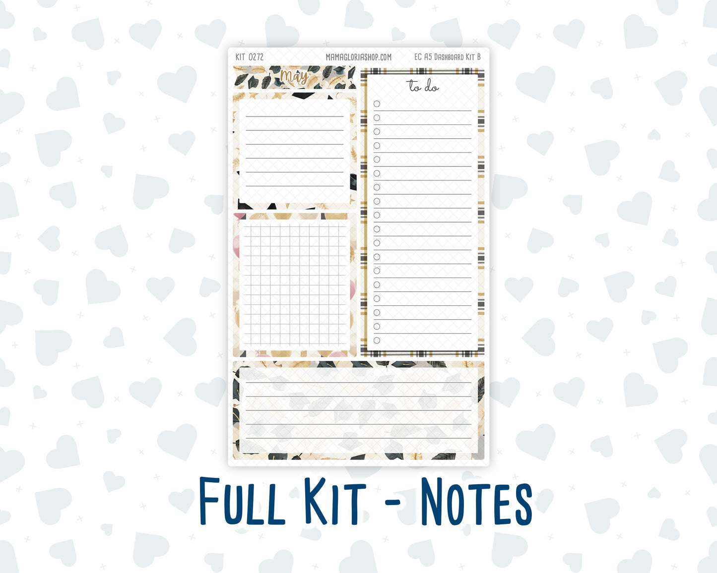 Kit 0272 - A5 - EC Notes Pages - Dashboard Kit | Productivity Page - May - Graduation