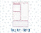 Kit 0204 - A5 - EC Notes Pages - February- Valentines Garden - Dashboard Kit | Productivity Page