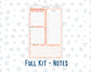 Kit 0278 - A5 - EC Notes Pages - Dashboard Kit | Productivity Page - August - Oops, All Peaches