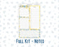 Kit 0274 - A5 - EC Notes Pages - Dashboard Kit | Productivity Page - July - Sunny Lemon Shore