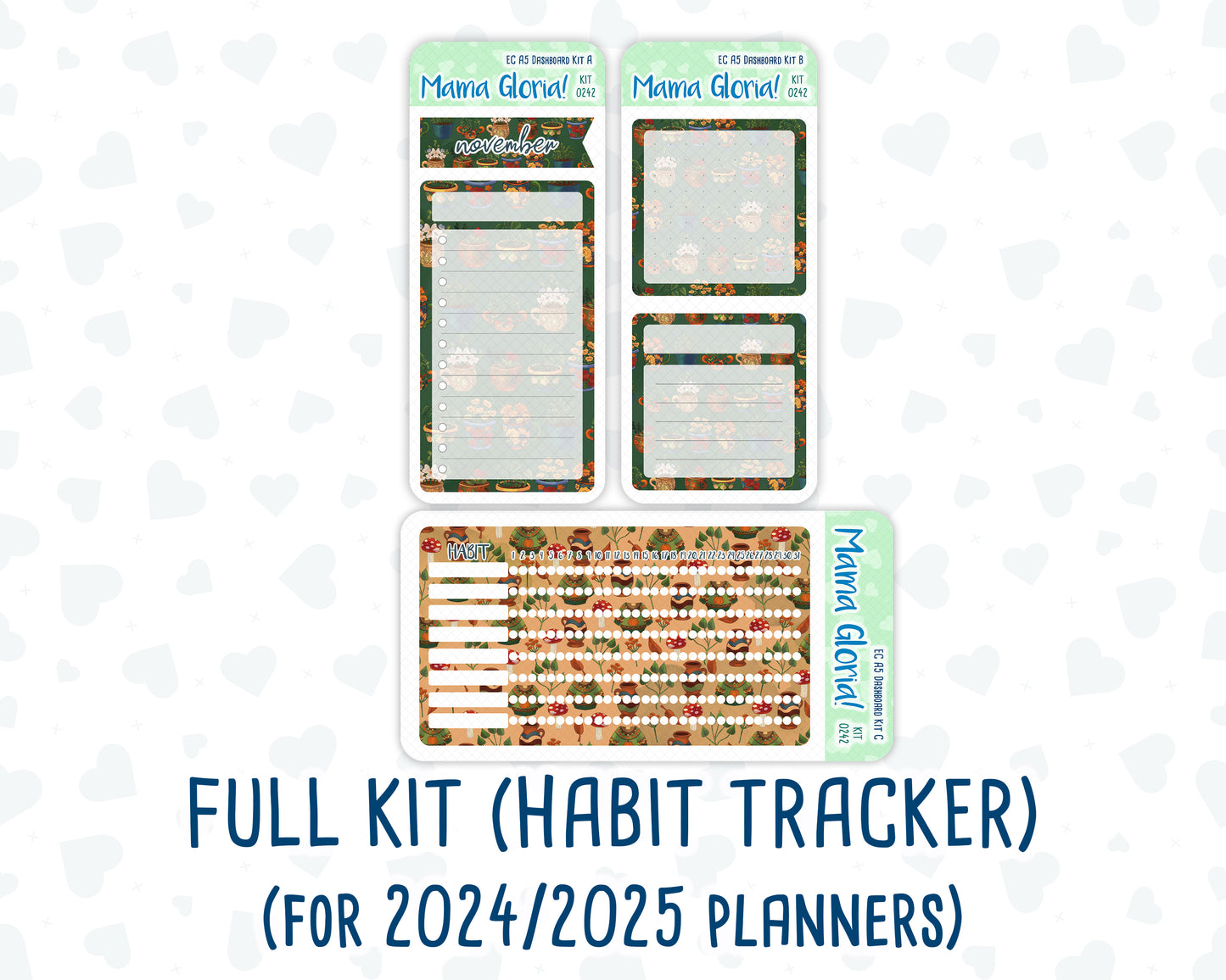 Kit 0242- A5 - EC Notes Pages - November -Cottage Autumn - Dashboard Kit | Productivity Page