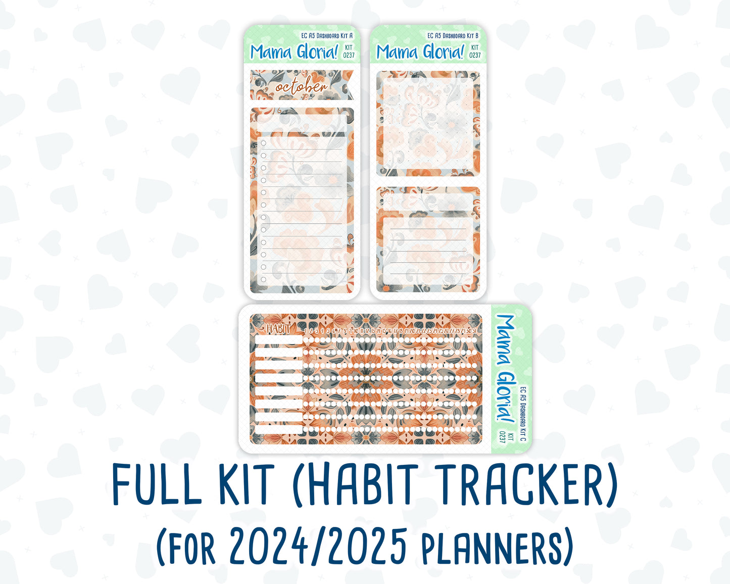Kit 0237 - A5 - EC Notes Pages - October -Forest Falk - Dashboard Kit | Productivity Page