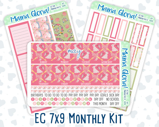 Kit 0218- 7x9 - Monthly - Mother's Love- May- For EC Planners