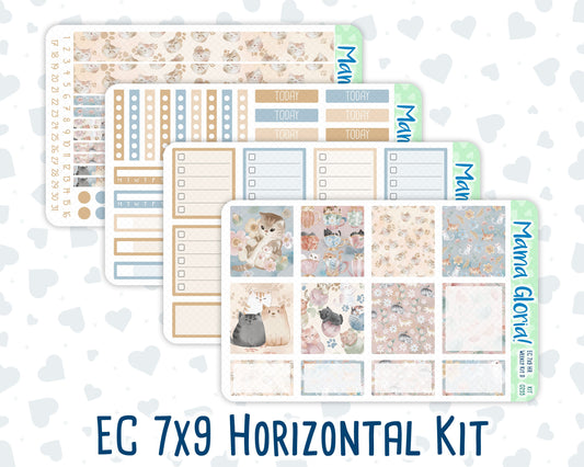 Kit 0255 - 7x9 - Horizontal - Weekly Kit - February - Cottagecore Kitties