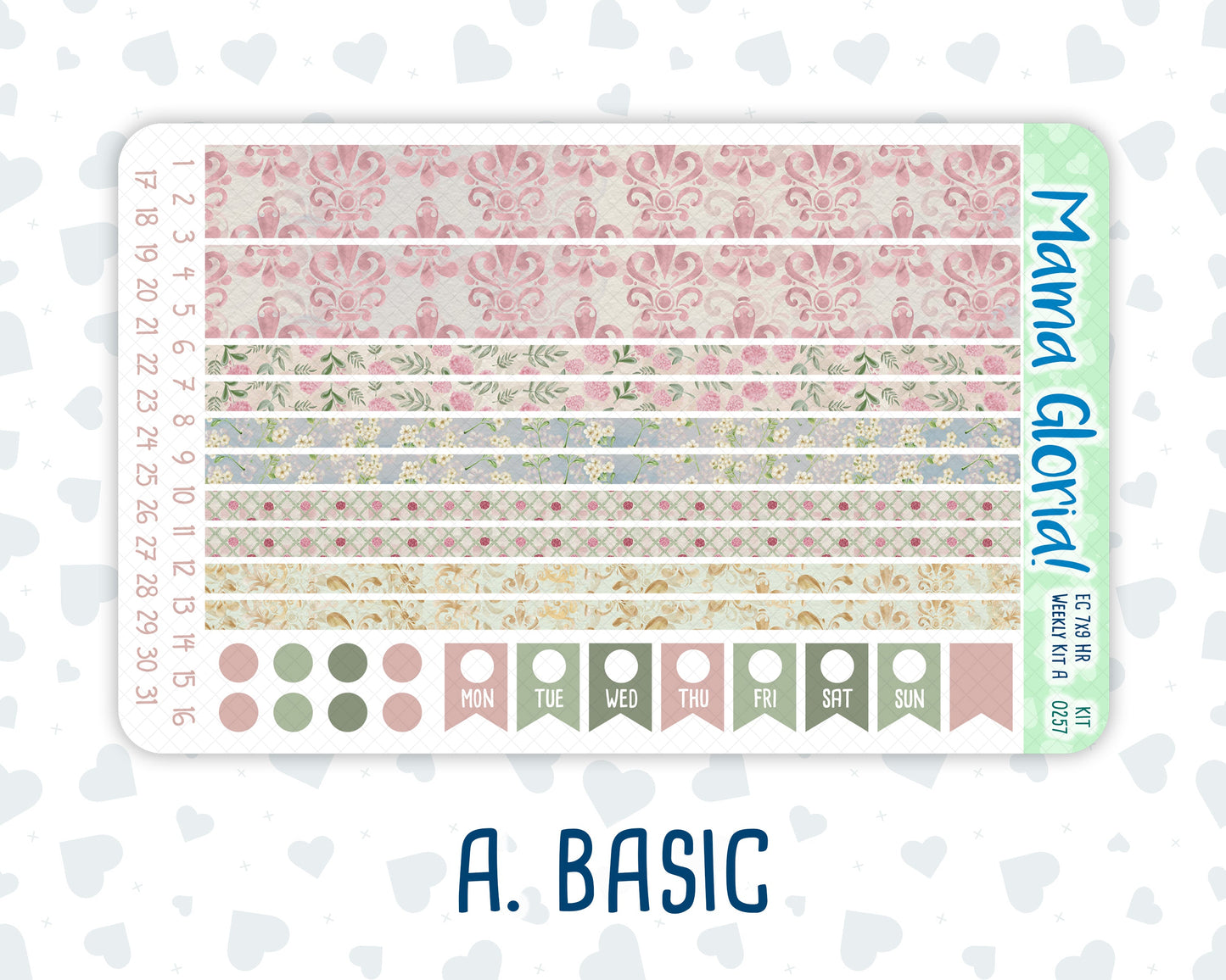 Kit 0257 - 7x9 - Horizontal - Weekly Kit - March - Blush Garden