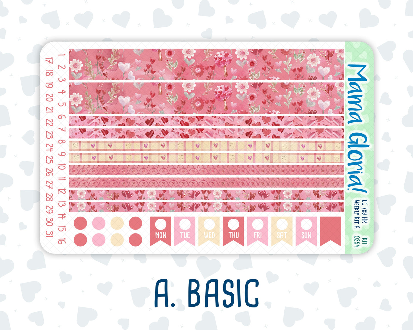 Kit 0254 - 7x9 - Horizontal - Weekly Kit - February - Valentine Village