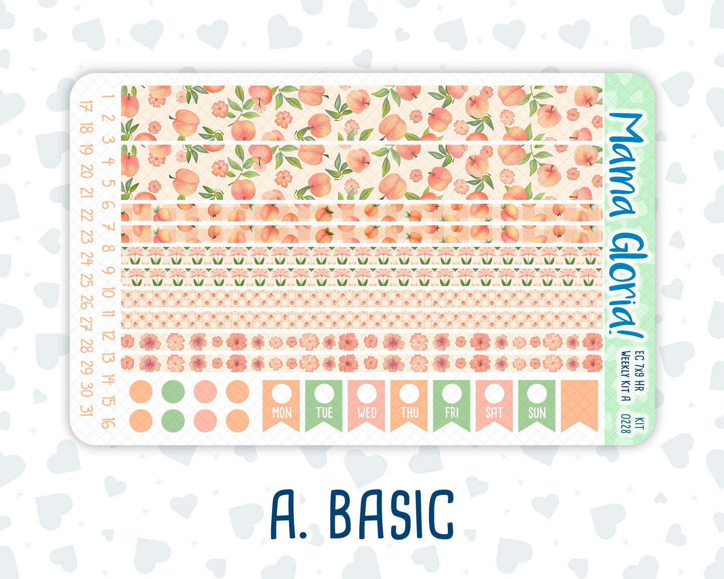 Kit 0228 - 7x9 - Horizontal - Weekly Kit - August - Just Peachy