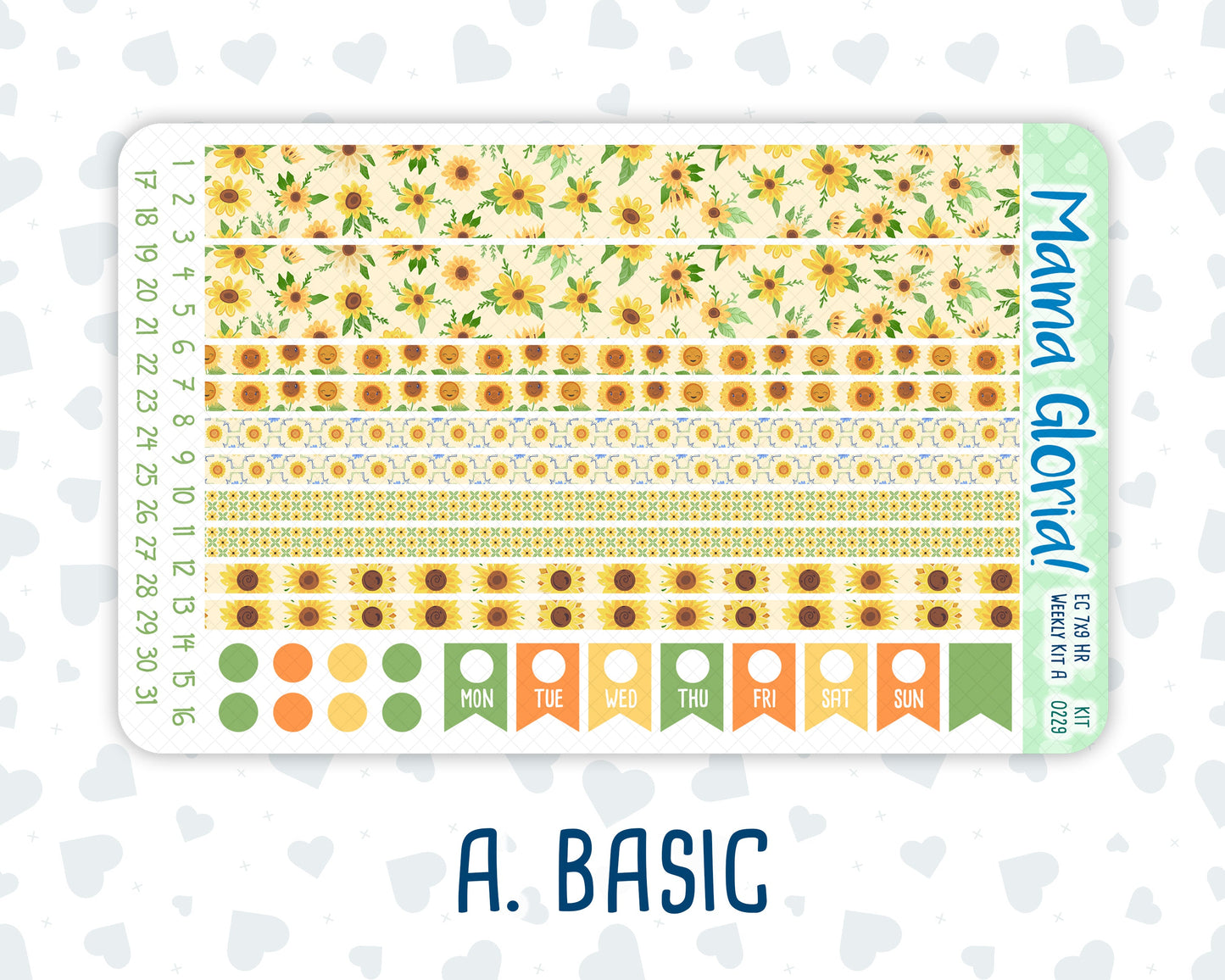 Kit 0229 - 7x9 - Horizontal - Weekly Kit - August - Golden Faces