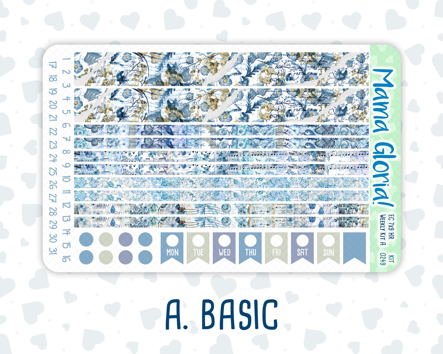 Kit 0249 - 7x9 - Horizontal - Weekly Kit - January - Icy Lace