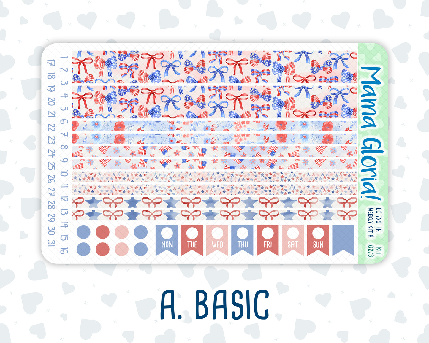 Kit 0273 - 7x9 - Horizontal - Weekly Kit - July - Americana In Bloom